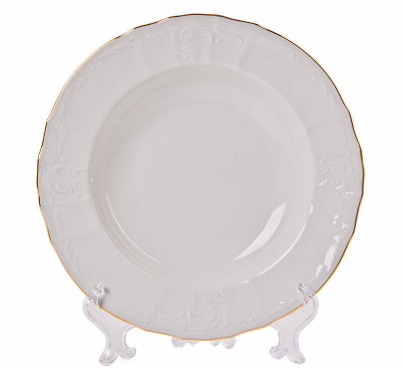 Набор глубоких тарелок «Бернадот белый» 23 см